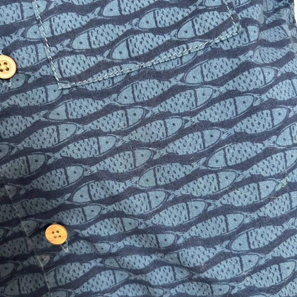 Carters Fish Button Down Shirt Blue Boys 4